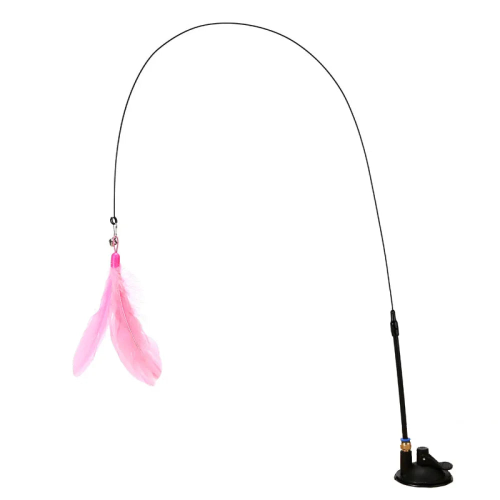 Vibe Geeks Fluffy Feather Interactive Pet Cat Teaser Cat Feather Wand-6