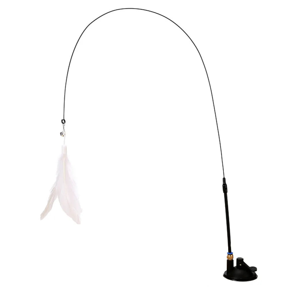 Vibe Geeks Fluffy Feather Interactive Pet Cat Teaser Cat Feather Wand-7