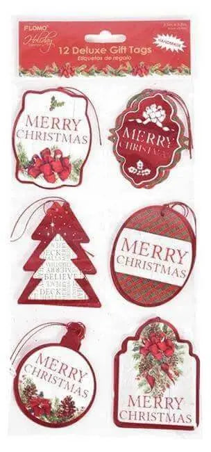 Christmas Die Cut Pop Layer with Hot Stamping Gift Tags (12ct)-2