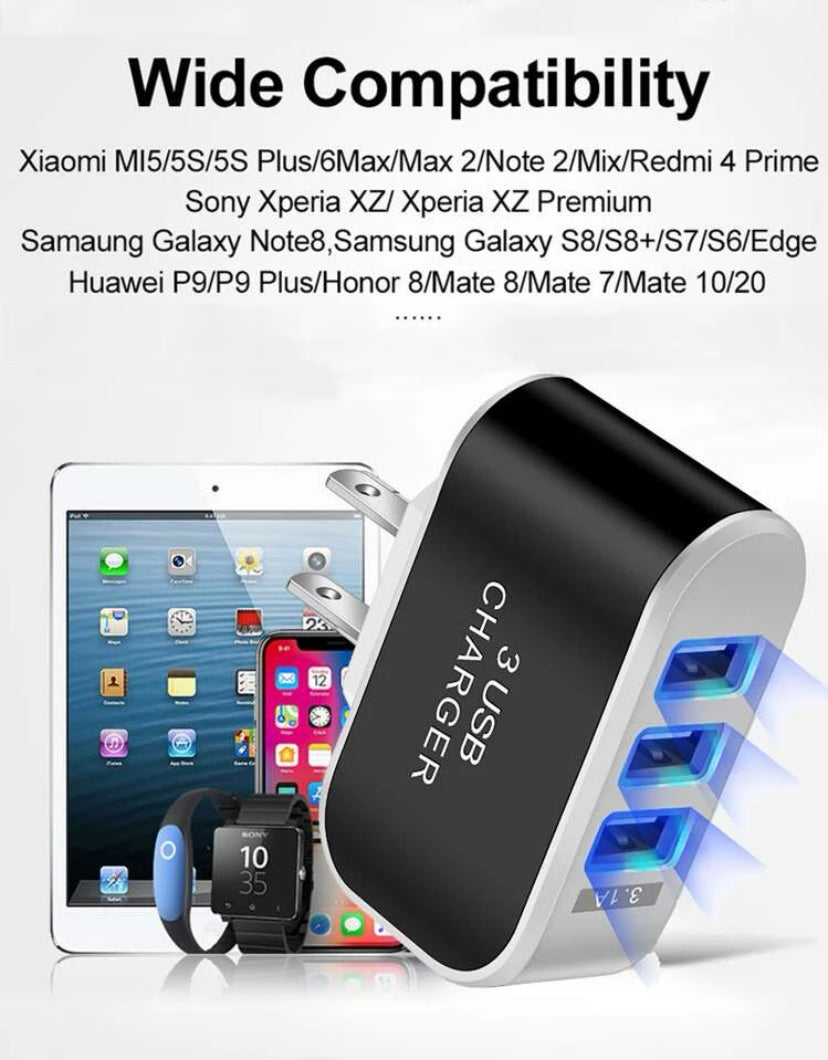 WALL PLUG WITH 3 USB INLETS