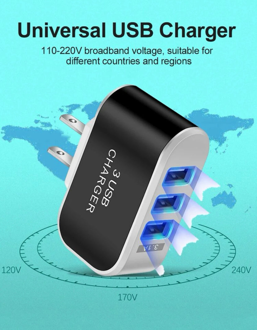 WALL PLUG WITH 3 USB INLETS