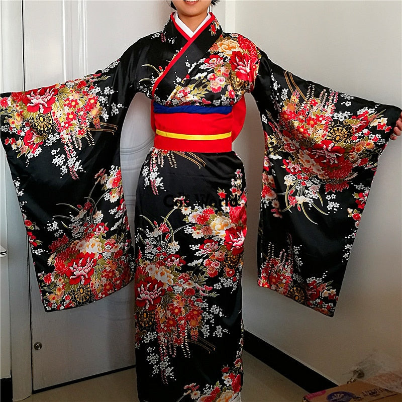 Jigoku Shoujo Enma Ai Maid Dress Kimono Yukata Uniform Outfit Anime Cosplay Costumes-3