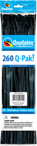 Qualatex - 260Q Qpak Onyx Black Latex Balloons (50ct)-1