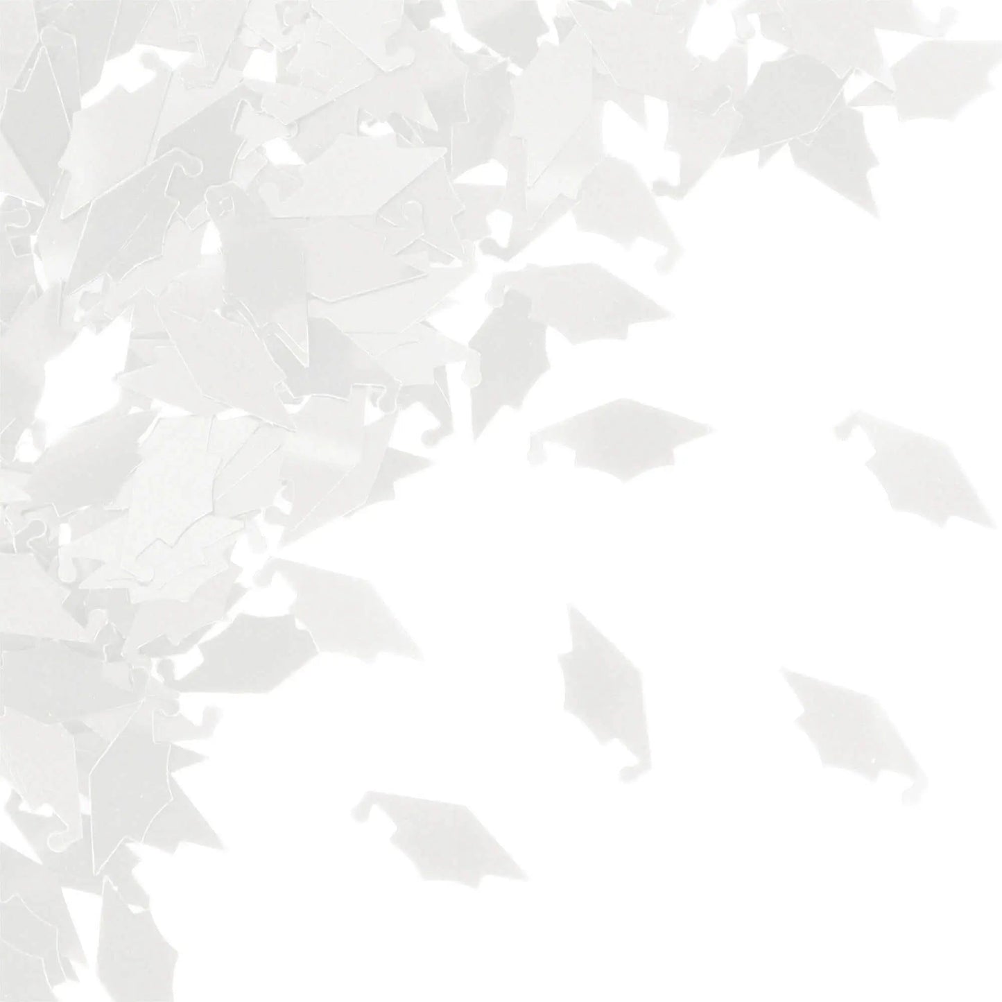 White Mortarboards Graduation Confetti (1ct)-0