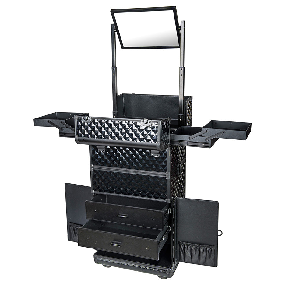 REBEL Series Pro Makeup Artists Rolling Train Case Trolley Case-2
