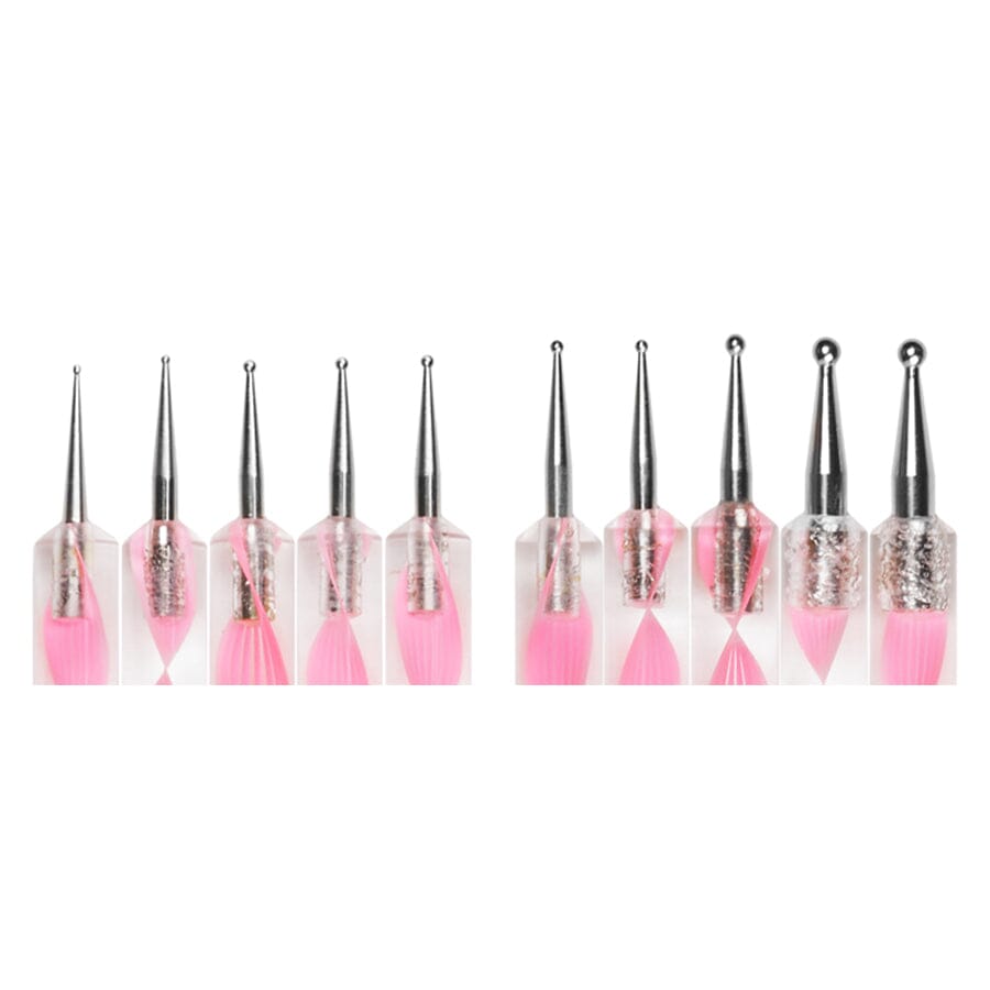 Marbleizing Dotting Pen Brush Sets - set of 5 x 2 way brushes