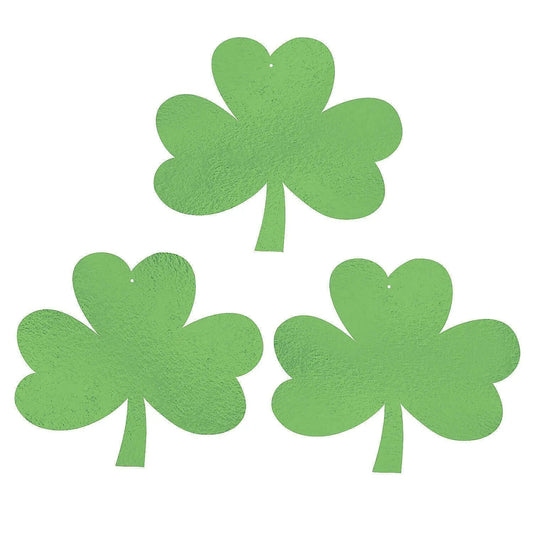 St. Patrick's Day - 12" Green Shamrock Decoration (12pcs)-0