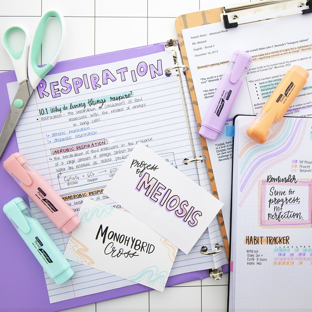 Pastel Highlighters w/ Pocket Clip (4/Pack)