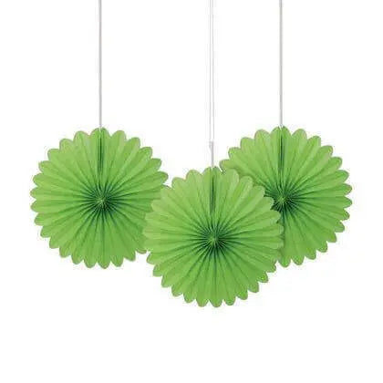 Paper Decorative Fan 6" Green - 3 ct.-0