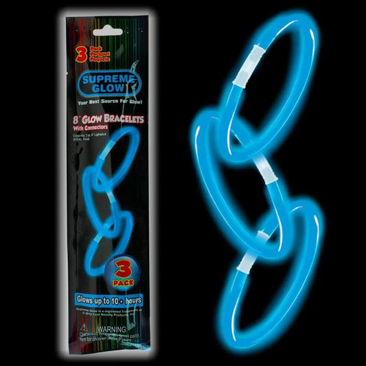 9" Glow Bracelet - Blue (3ct)-0