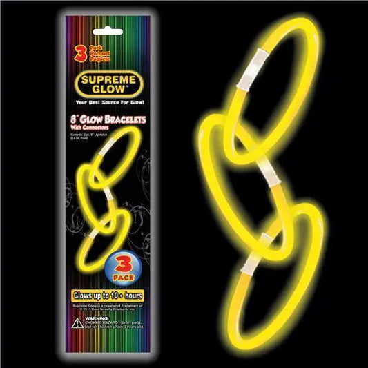 9" Glow Bracelet - Yellow (3 pack)-0