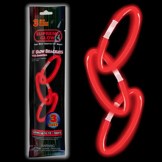 9" Glow Bracelets - Red (1ct)-0