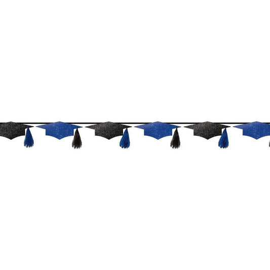 Banner Grad Cap Tassel - Blue-0