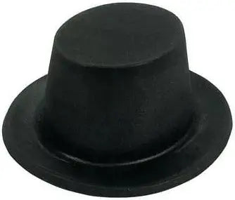 Black Flocked Felt Top Hat (1ct)-0