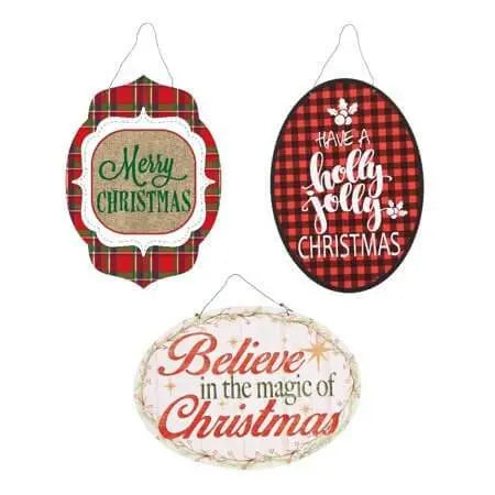 Christmas Flat Plaque with Wire (1ct)-0