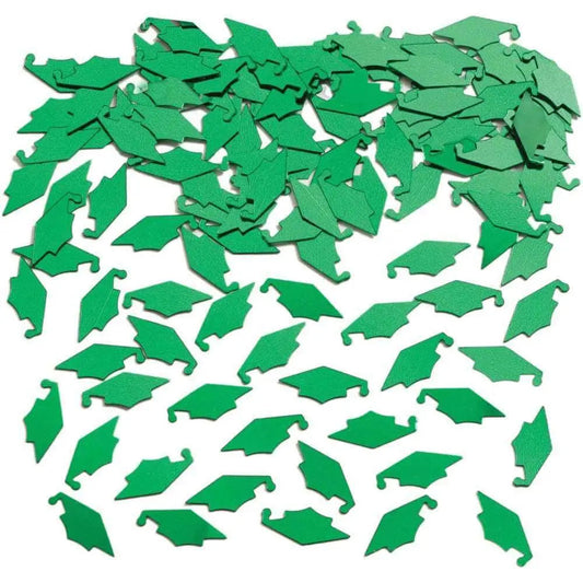 Emerald Green Mortarboards Graduation Confetti (1ct)-0