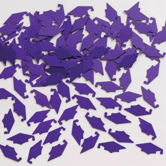 Purple Mortarboards Graduation Confetti (1ct)-0