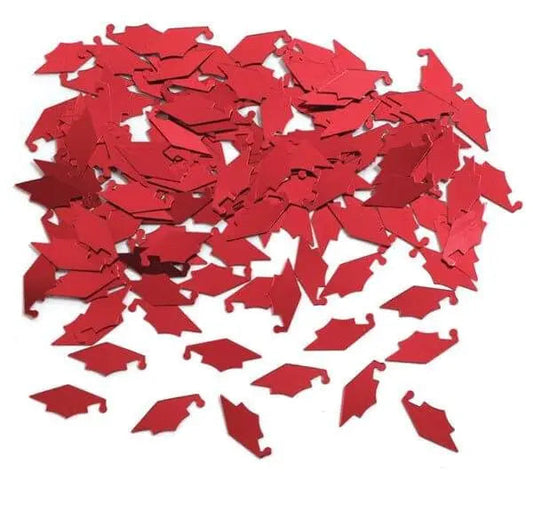 Red Mortarboards Graduation Confetti (1ct)-0