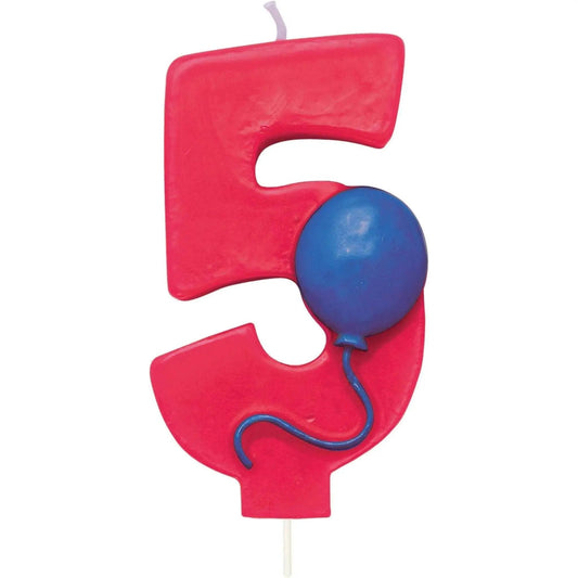 Balloon Birthday Candle - #5-0