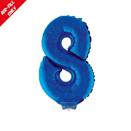 Balloon on Stick - 16" Blue Number 8-0