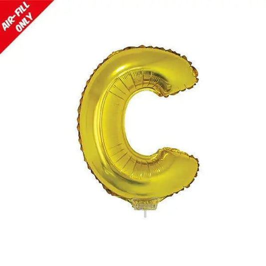 Balloon on Stick - 16" Gold Letter C-0