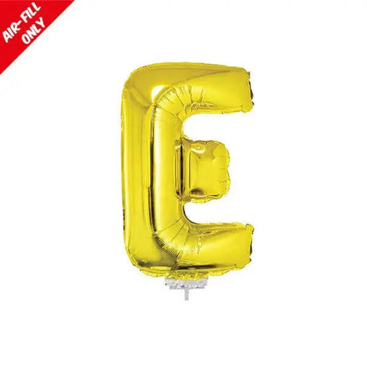 Balloon on Stick - 16" Gold Letter E-0