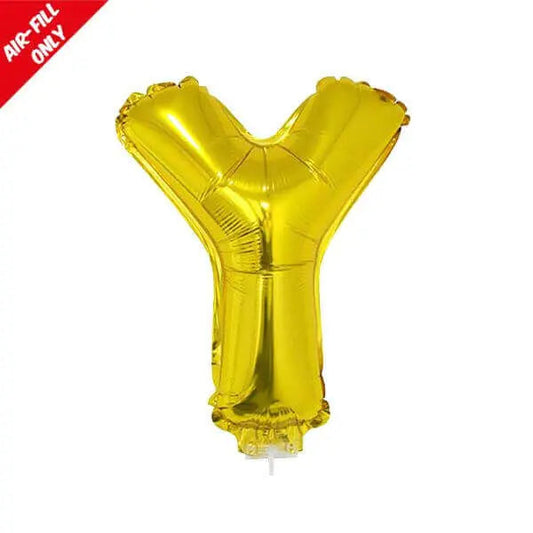 Balloon on Stick - 16" Gold Letter Y-0