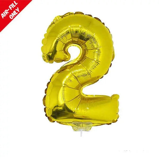 Balloon on Stick - 16" Gold Number 2-0