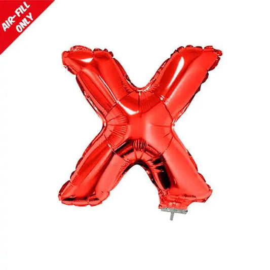 Balloon on Stick - 16" Red Letter X-0