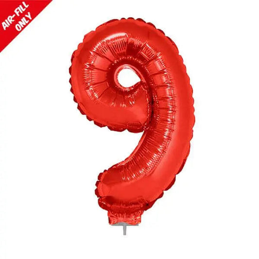 Balloon on Stick - 16" Red Number 9-0