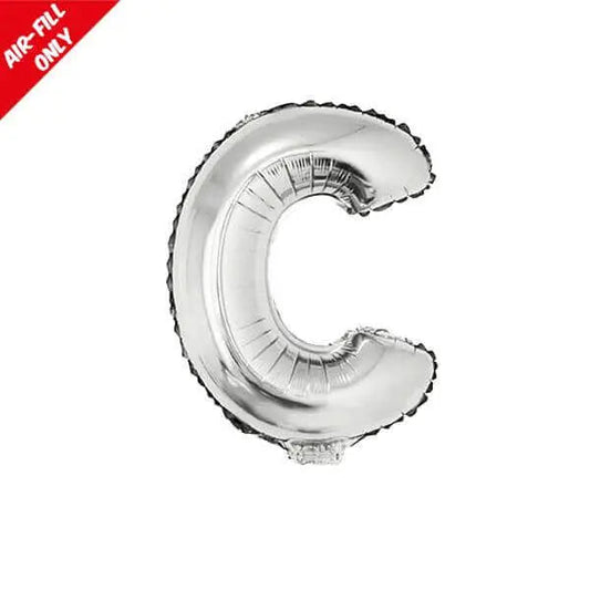 Balloon on Stick - 16" Silver Letter C-0