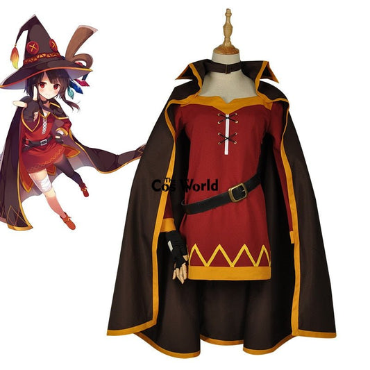 Blessing on this Wonderful World Megumin Cloak Dress Uniform Outfit Anime Cosplay Costumes-0