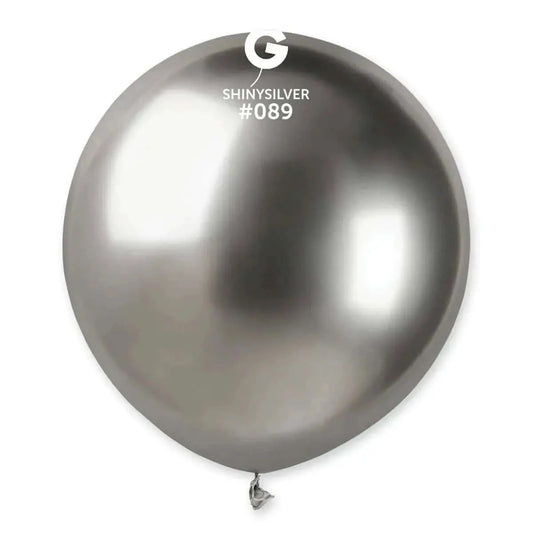 Gemar - 19" Shiny Silver Latex Balloons #089 (25pcs)-0