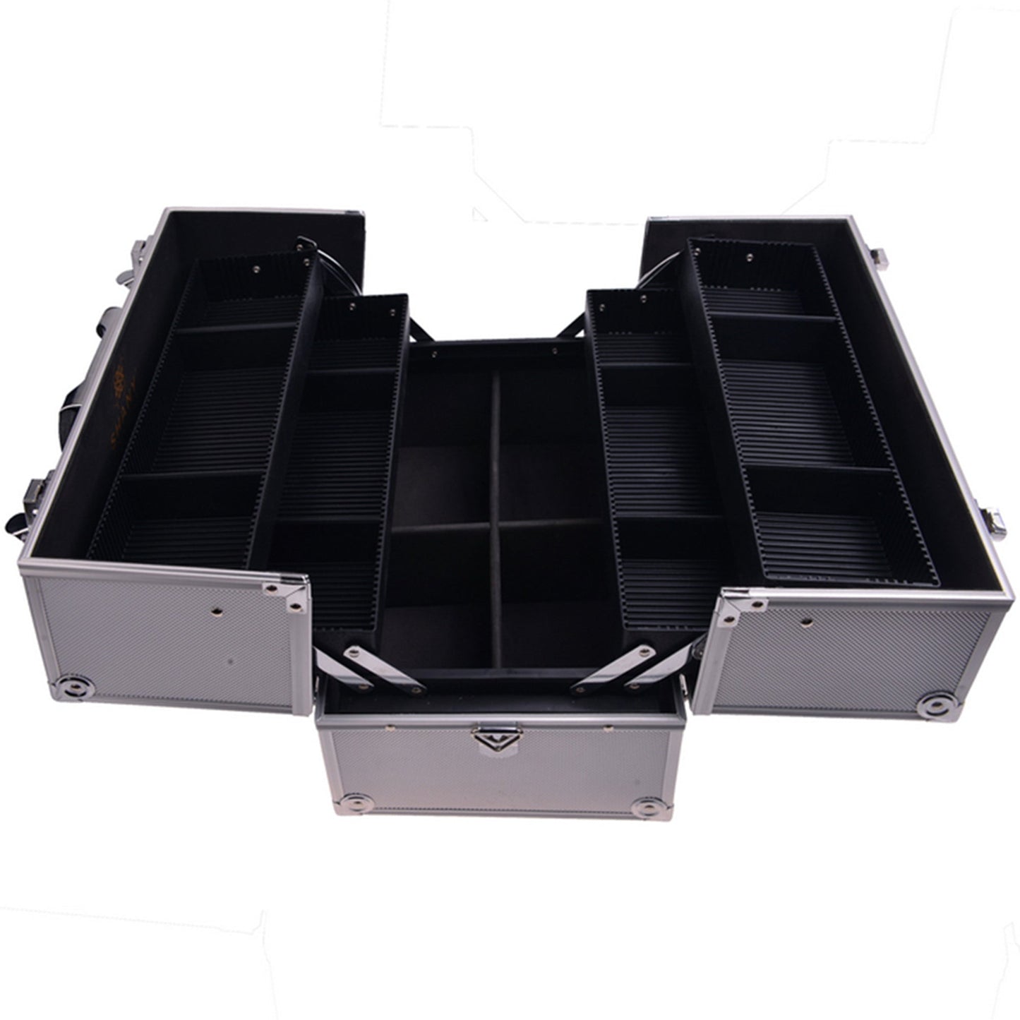 Essential Pro Makeup Train Case with Shoulder Strap and Locks-3