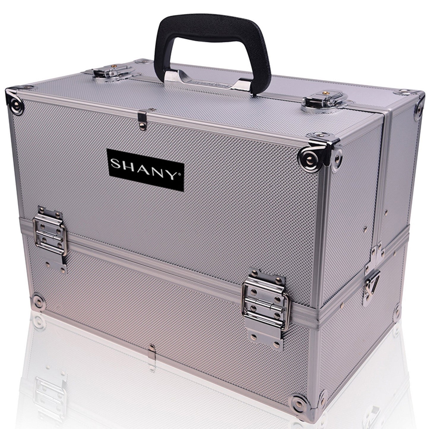 Essential Pro Makeup Train Case with Shoulder Strap and Locks-2