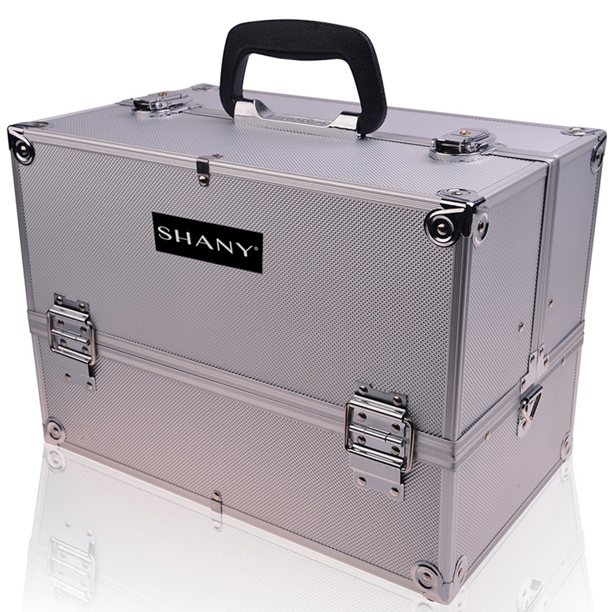 Essential Pro Makeup Train Case with Shoulder Strap and Locks-2